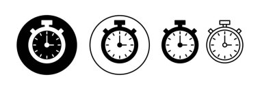 Web ve mobil uygulama için kronometre simgesi vektörü. Zamanlayıcı işareti ve sembol. Geri sayım simgesi. Zaman Dönemi