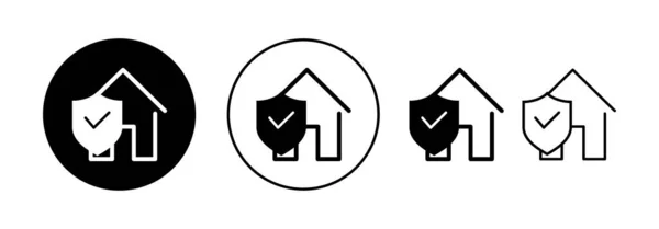 Вектор Иконки Домашнего Страхования Веб Мобильного Приложения Знак Символ Защиты — стоковый вектор