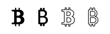Bitcoin simge vektörü. Bitcoin işareti ve sembol. ödeme sembolü. şifreleme para birimi logosu