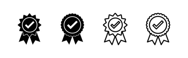 Schválený Vektor Ikon Ikona Certifikované Medaile — Stockový vektor