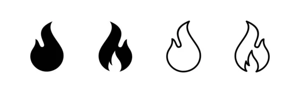 Tűz Ikon Vektor Tűz Jel Szimbólum — Stock Vector