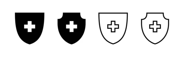 健康保险图标向量 保险健康文件标志和符号 — 图库矢量图片
