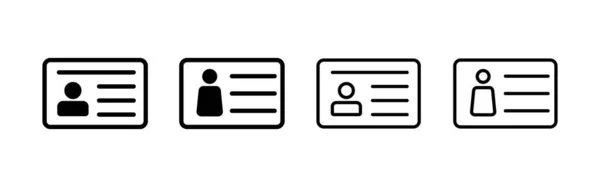 许可证图标向量 身份证图标 驾驶执照 工作人员身份证 — 图库矢量图片