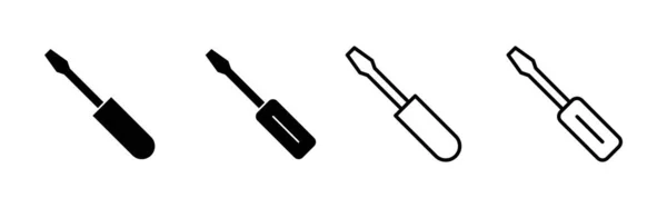 Skruvmejsel Ikonen Vector Tools Tecken Och Symbol — Stock vektor