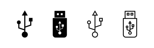 Vecteur Icônes Usb Signe Symbole Disque Flash Signe Lecteur Flash — Image vectorielle