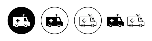 Ambulance Icoon Set Voor Web Mobiele App Ambulancewagen Bord Symbool — Stockvector