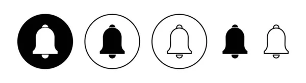 Bell Ikona Nastavena Pro Web Mobilní Aplikaci Oznamovací Značka Symbol — Stockový vektor