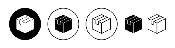 Box Ikon Készlet Webes Mobil Alkalmazáshoz Rovatjel Szimbólum Csomag Csomag — Stock Vector