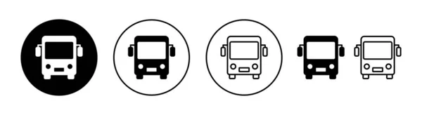 Web Mobil Uygulama Için Otobüs Simgesi Ayarlandı Otobüs Tabelası Sembol — Stok Vektör