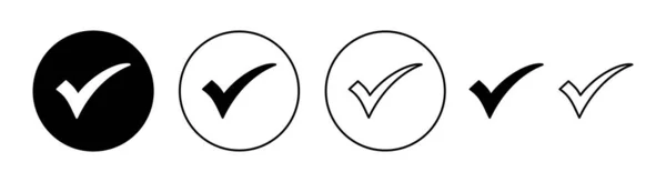Cochez Icône Définie Pour Application Web Mobile Cochez Signe Symbole — Image vectorielle
