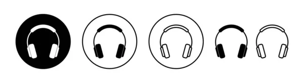 Ensemble Icônes Pour Écouteurs Pour Applications Web Mobiles Signe Symbole — Image vectorielle