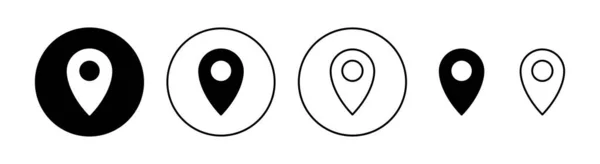 Набір Піктограм Pin Веб Мобільних Додатків Знак Розташування Символ Значок — стоковий вектор