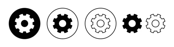 为Web和移动应用程序设置Icon集 曲柄设置符号和符号 齿轮标志 — 图库矢量图片