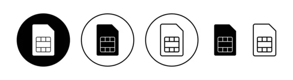 Σύνολο Εικονιδίων Κάρτας Sim Για Web Και Mobile App Σύμβολο — Διανυσματικό Αρχείο