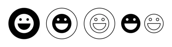 Smile Icon Set Für Web Und Mobile App Smile Emoticon — Stockvektor