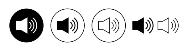 Набор Значков Динамика Веб Мобильного Приложения Знак Громкости Символ Значок — стоковый вектор