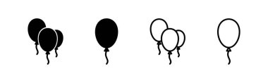Balon simgesi vektörü. Parti balonu işareti ve sembolü