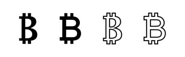 Bitcoin simge vektörü. Bitcoin işareti ve sembol. ödeme sembolü. şifreleme para birimi logosu
