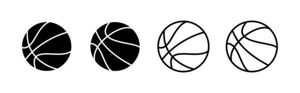 Vettore Icone Del Basket Pallacanestro Segno Simbolo — Vettoriale Stock
