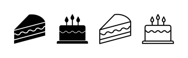 Cake Icon Vector Cake Sign Symbol Birthday Cake Icon — Stock Vector