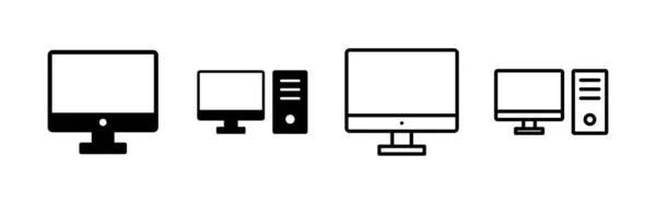 Wektor Komputerowej Ikony Znak Symbol Monitora Komputerowego — Wektor stockowy