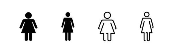 Icono Femenino Vector Mujer Signo Símbolo — Vector de stock