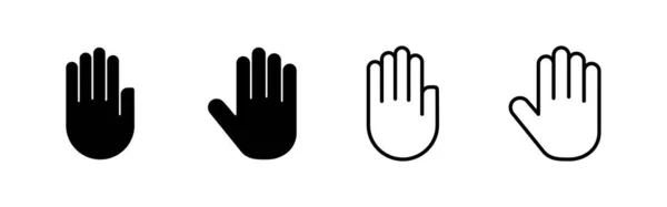 Vecteur Icônes Signe Symbole Main Palmier — Image vectorielle