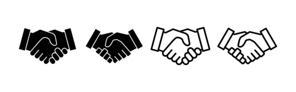 Handshake Vector Icono Negocio Apretón Manos Signo Símbolo Acuerdo Contacto — Vector de stock