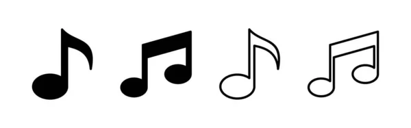 Wektor Ikony Muzyki Uwaga Znak Muzyczny Symbol — Wektor stockowy