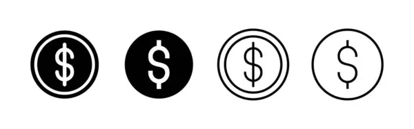 Vektor Ikony Peněz Značka Symbol Peněz — Stockový vektor