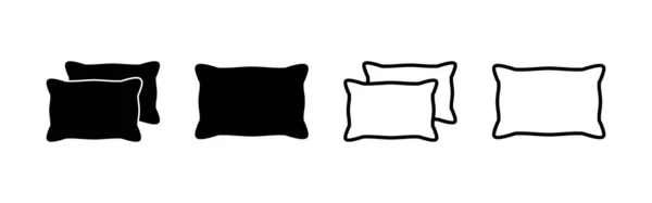 枕アイコンベクトル 枕の記号と記号 快適なふわふわ枕 — ストックベクタ