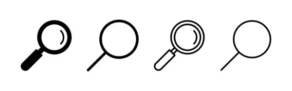 Вектор Піктограми Пошуку Пошук Збільшуючий Скляний Знак Символ — стоковий вектор