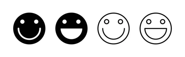 Vettore Icone Sorridenti Icona Emoticon Sorriso Segno Simbolo Feedback — Vettoriale Stock