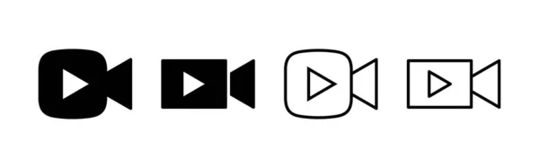 Video Simgesi Vektörü Video Kamera Işareti Sembol Film Tabelası Sinema — Stok Vektör