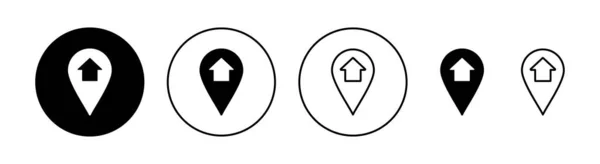 Address Icon Set Web Mobile App Home Location Sign Symbol — Stock Vector