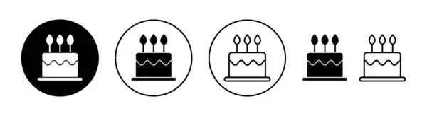Set Icone Torte App Web Mobile Segno Simbolo Della Torta — Vettoriale Stock