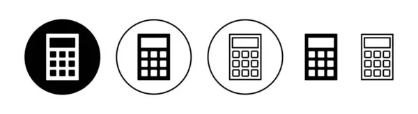 Rechnersymbolsatz Für Web Und Mobile App Buchhaltungsrechner Zeichen Und Symbol — Stockvektor