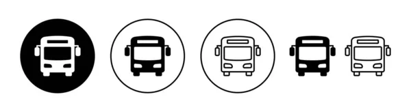 Web Mobil Uygulama Için Otobüs Simgesi Ayarlandı Otobüs Tabelası Sembol — Stok Vektör
