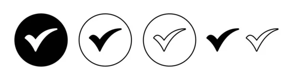 Cochez Icône Définie Pour Application Web Mobile Cochez Signe Symbole — Image vectorielle