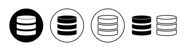 Datenbanksymbolsatz Für Web Und Mobile App Zeichen Und Symbol Der — Stockvektor