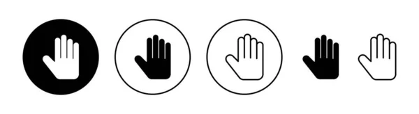 Набір Піктограм Рук Веб Мобільних Додатків Знак Руки Символ Жест — стоковий вектор