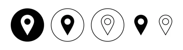 Webおよびモバイルアプリ用に設定されたピンアイコン 場所の記号と記号 目的地のアイコン 地図ピン — ストックベクタ