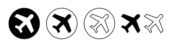 Conjunto Iconos Avión Para Web Aplicación Móvil Signo Símbolo Del — Vector de stock