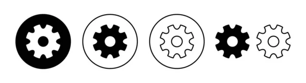 为Web和移动应用程序设置Icon集 曲柄设置符号和符号 齿轮标志 — 图库矢量图片