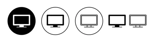 Icon Set Für Web Und Mobile App Fernsehzeichen Und Symbol — Stockvektor
