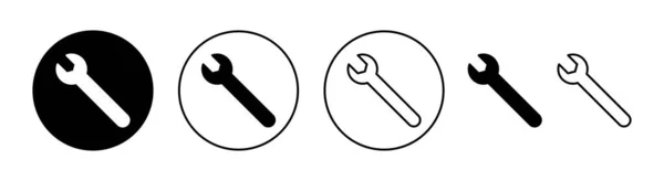 Web和移动应用程序的Wrench图标集 修理图标 工具符号和符号 — 图库矢量图片