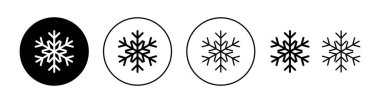 Web ve mobil uygulama için kar simgesi ayarlandı. kar tanesi işareti ve sembol