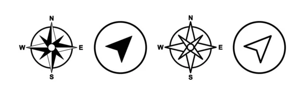 Kompassvektor Pil Kompass Ikon Tecken Och Symbol — Stock vektor