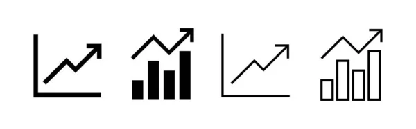 Zvětšuje Vektor Ikon Grafu Značka Symbol Grafu Ikona Diagramu — Stockový vektor