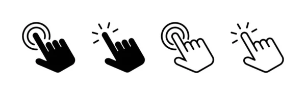 Вектор Піктограми Клацання Рукою Знак Вказівника Символ Значок Ручного Курсора — стоковий вектор
